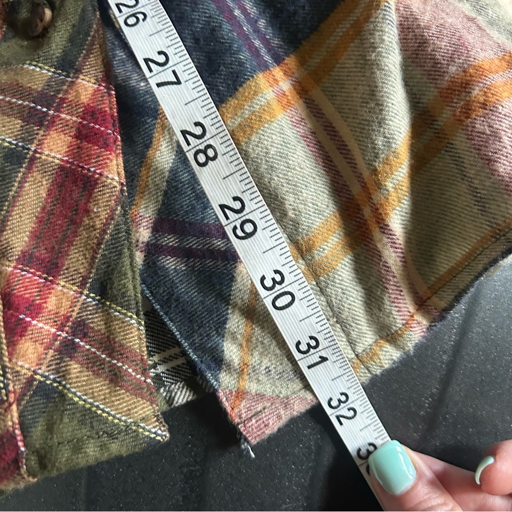 Backroad Blues Patchwork Mixed Plaid Flannel Shir… - image 7